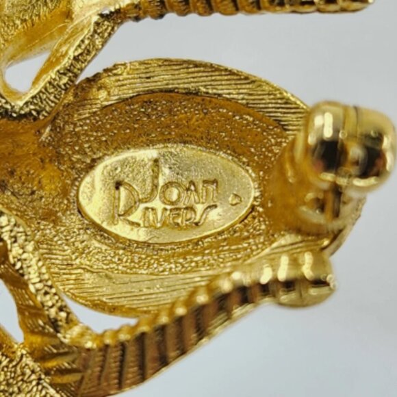 2 vintage Joan Rivers golden crystal bumblebee brooches - Picture 2 of 4